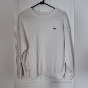 Women's Levis White Crewneck Pullover Sweatshirt Size XL